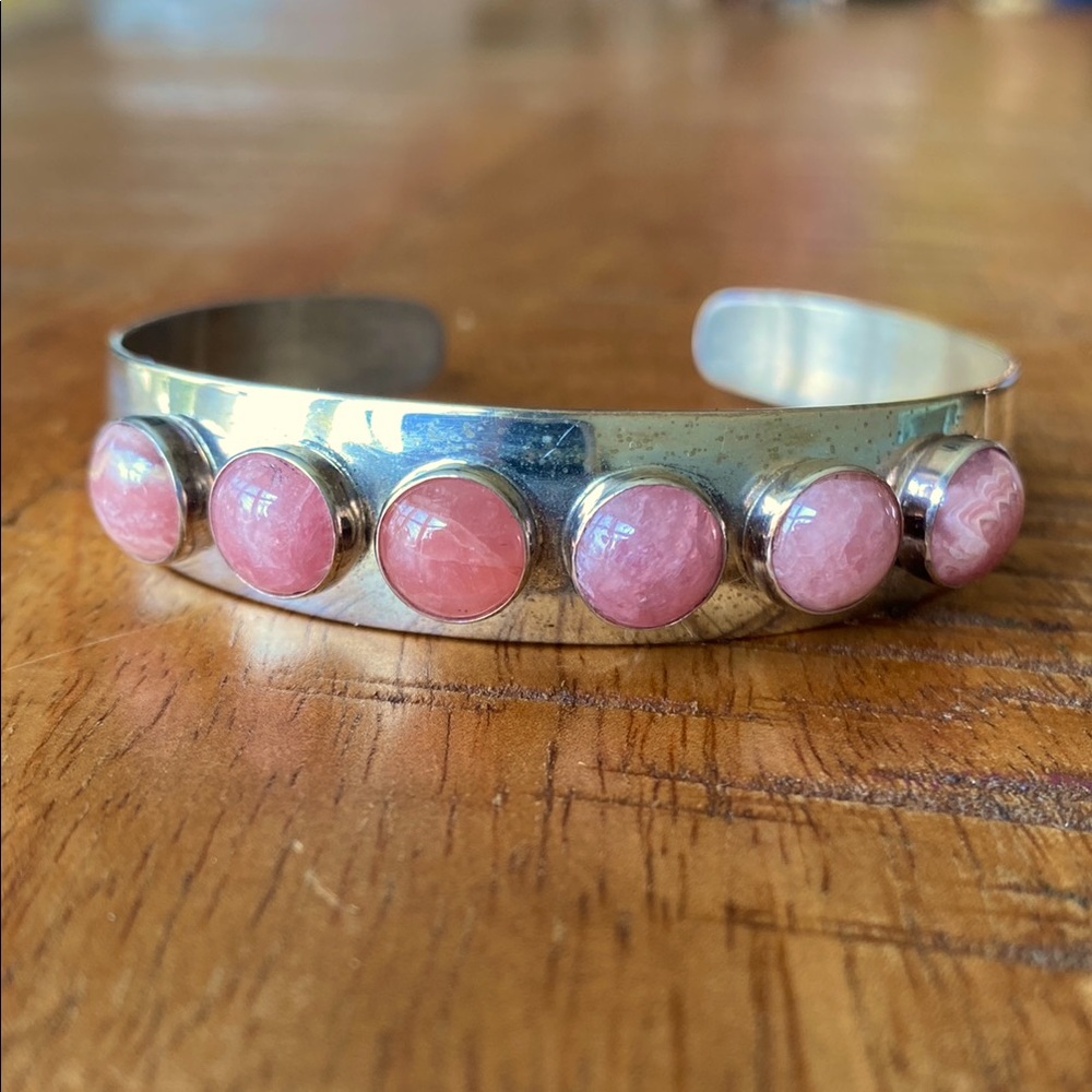 Jay King Sterling Silver Rhodochrosite Cuff Bracelet